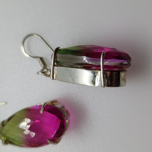 Nwot! Watermelon quartz earrings sterling - Picture 5 of 8